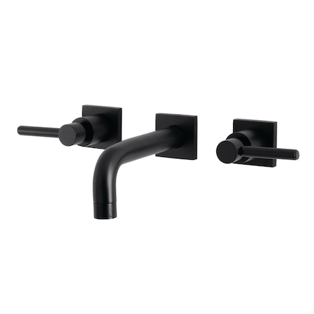 Kingston Brass KS6120DL Two-Handle Wall Mount Bathroom Faucet, Matte Black KS6120DL